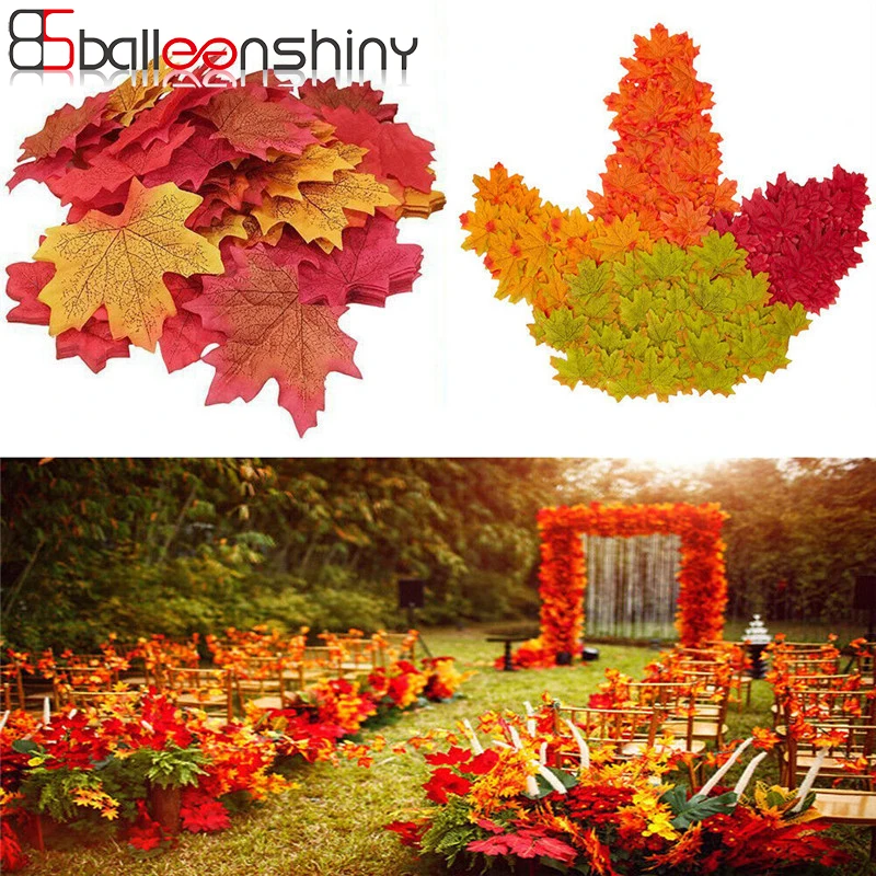 BalleenShiny 50 шт. моделирование декоративное украшение для дома: имитация кленовых листьев сцена выставка декораций поддельные осенние шелковые листья для дома Свадебный декор