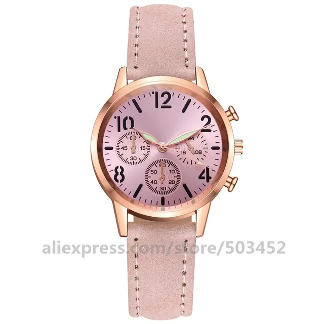 100pcs/Lot Casual Women Watches Business Female Quartz Luminous Dial Glass Leisure Wristwatch Classic Leather Strap Watch Reloj 1
