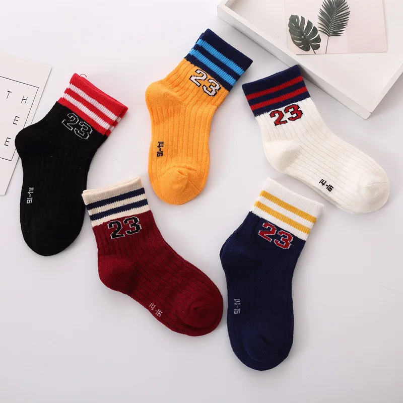 

Baby Children Unisex Girls Socks Tube Spring And Autumn Socks Socks Men's Unisex with Numbers 23 Socks 1-3-5-7-9-Year-Old