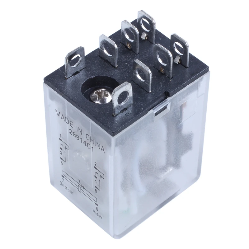 JQX-13F LY2 DC 12V Катушка 8-контактное DPDT зеленое светодиодное электронетическое реле |