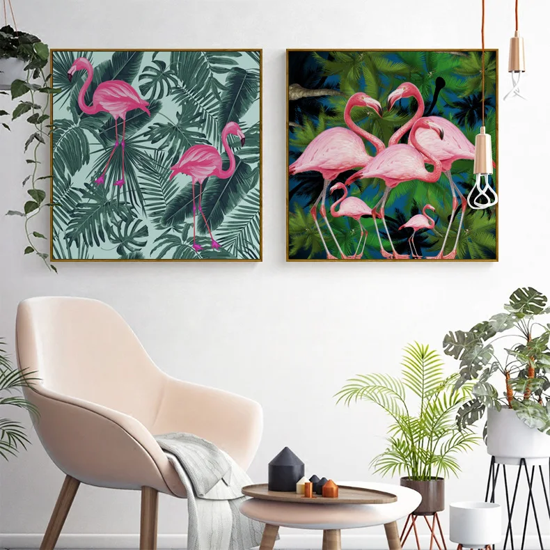 Toucan Cuckoo Parrot Flamingo Flower Nordic Posters And Prints Wall Art Canvas Painting Wall Pictures For Living Room Home Decor