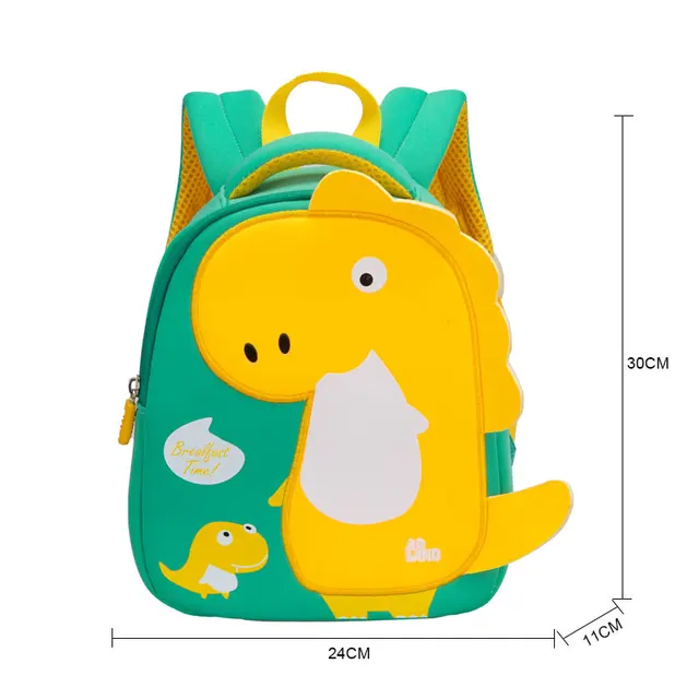 GREATOP New Children School Bags 3D Dinosaur Cartoon Kids Bag Cute Toddler School Boys Backpack Kindergarten Mochila Infantil A-Green-M