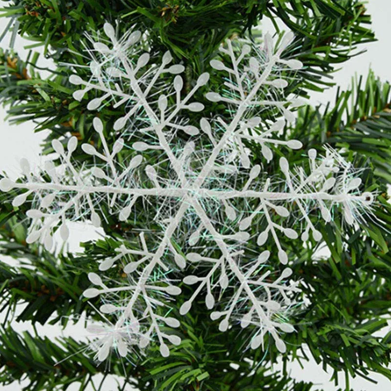 10 упаковок Рождественский белый снег хлопья лента со снежинками Рождественский Декор праздничные вечерние украшения Рождественские принадлежности елочные украшения
