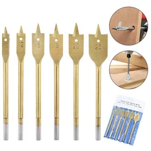 Speed Drill Bit Set in Metric Paddle Flat Bits Woodworking Tool Storage 10mm-25mm Hex Shank Spade Drill Cutter Flat Wood Bit Set