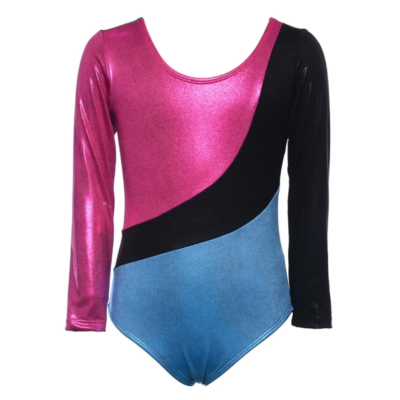 Для девочек, для балета платье с длинным рукавом спортивные танцевальные трико для гимнастики балета акробатикой для Детская Одежда для танцев платье-трико