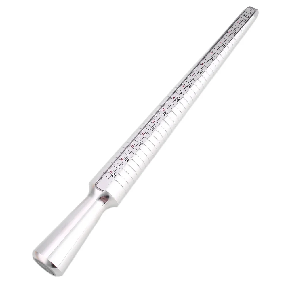 

Silver Metal Finger Hammer Size Bar Measuring Rod Measuring Stick Durable Jewelry Tool Ring Size Mandrel Multi Specification