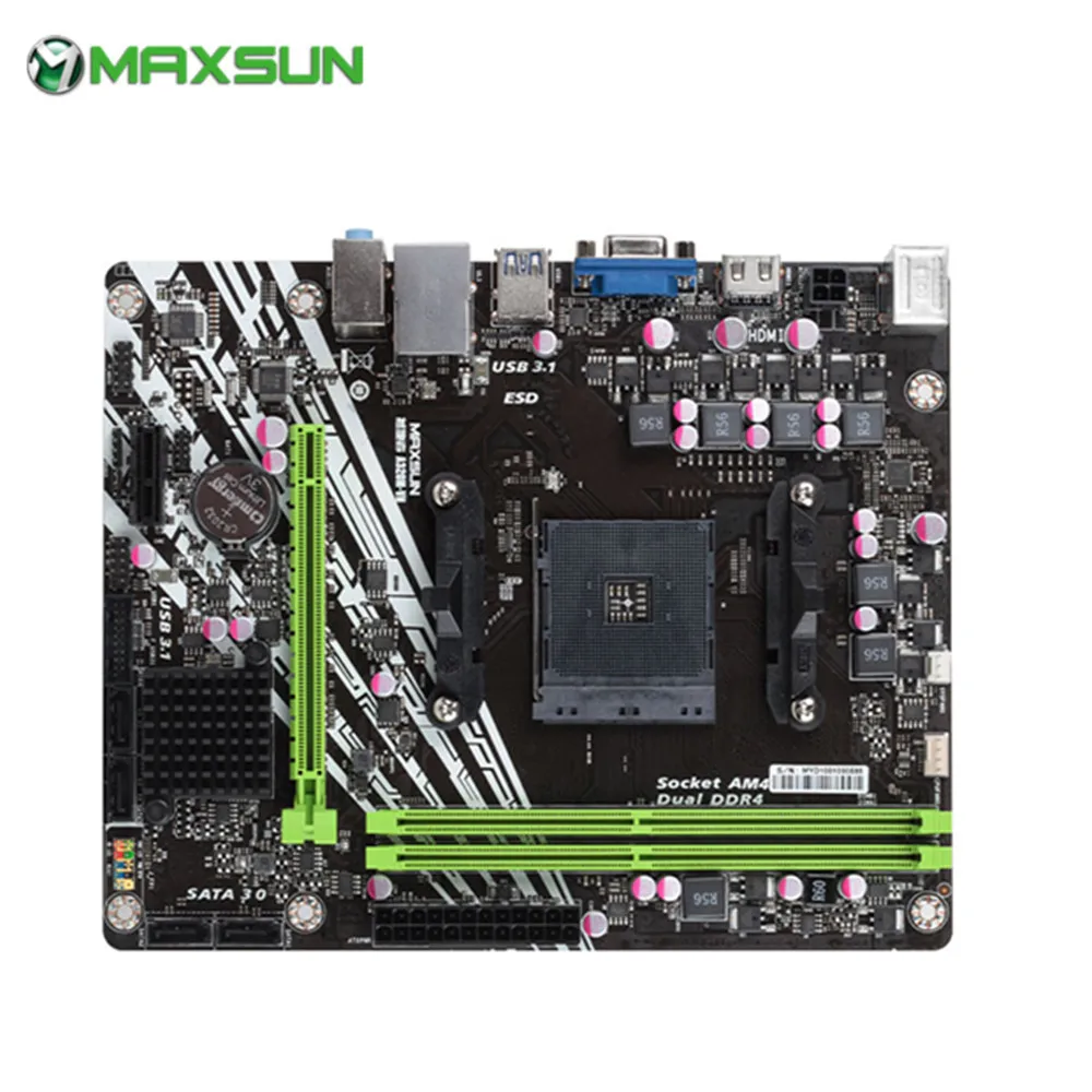 

MAXSUN MS - Earthshaker A320M VH AMD Motherboard mATX Dual Channel DDR4 Gigabit LAN 4 x SATAIII 2 x USB3.1 HDMI Motherboard