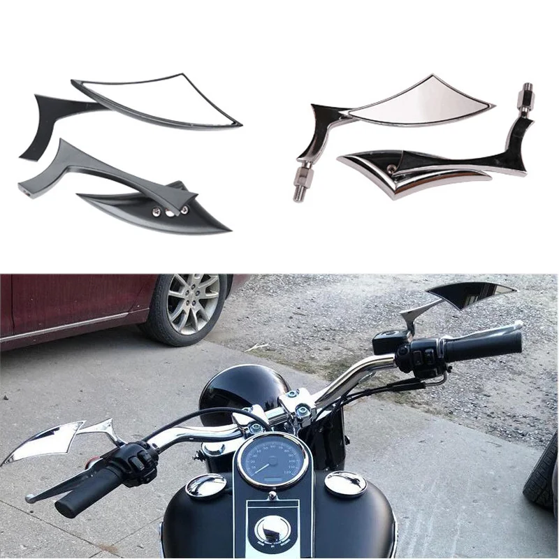 Универсальные мотоциклетные зеркала заднего вида для Honda Suzuki Kawasaki Yamaha V-Star XVS 650 950 1100 треугольник классический