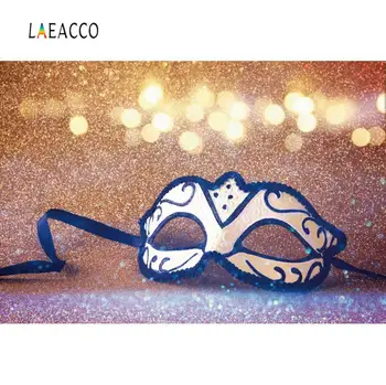

Laeacco Dreamy Polka Dots Carnivals Party Mask Celebration Light Bokeh Photographic Background Photo Backdrop For Photo Studio