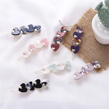 

1Pcs Cute Acetic Acid Love Heart Round Hairpins Metal Macaron Color Hair Clips Hair Accessories Women Girls Hair Styling Tools