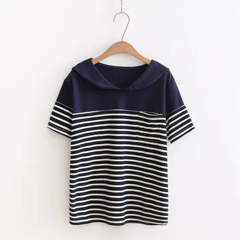 

T-shirt students' loose fitting cartoon design and regular bottoming shirt round neck summer tops for women 2020