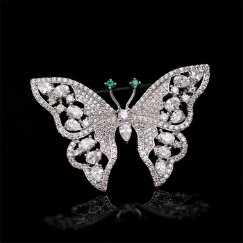 

Luxury Butterfly Cubic Zirconia Brooches for Women Fashion Crystal Brooch Pin Wedding Jewelry Decoration Insect Corsage Pins