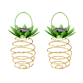 

2Pc Pineapple Solar Garden Light 24 Solar Led Waterproof Solar Light for Courtyard Porch Walkway Terrace Decoration