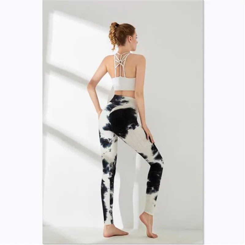 Ladies Personalized Joggers Pants High Waist Hip Lifting Tight Sports Trousers Women Random Dyeing Racking Pattern Render Pants