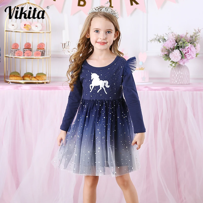 VIKITA Vestido Infantil/детское рождественское платье принцессы элегантные платья для