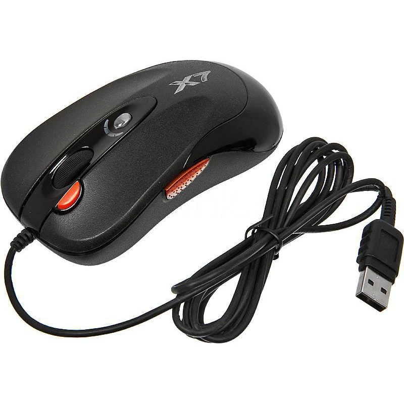 Мышь A4 X-705K черный оптическая(2000dpi) USB игровая(5but