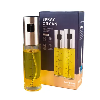 

Oil Sprayer Mister For Cooking- Stainless Steel Glass Spray Oil Bottle Dispenser For Kitchen Air Fryer Bbq Salad Baking