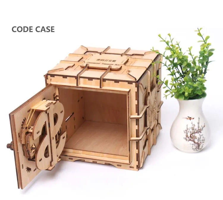 Деревянный lockbox 3D пазл обучающая игрушка Механическая Трансмиссия Модель Набор творческий DIY деревянная модель конструктор игрушки для взрослых