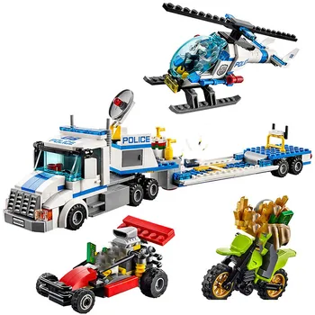 

382pcs Helicopter Transporter Building Block Bricks Compatible Police Force10422 Toys for Children Christmas Gifts