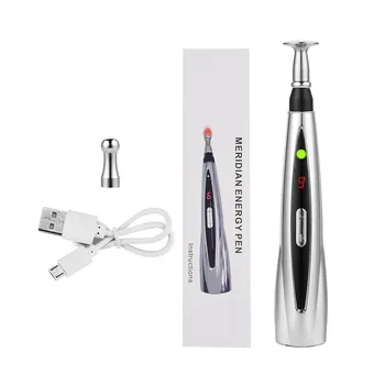 

Electronic Impulse Massager Pen Meridian Energy Muscle Relax Rechargeable Pulse Massage Stick Laser Therapy Heal Pain Relief Bar