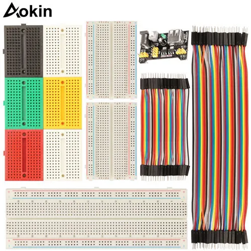 Безsolderless макетная плата 170/400/830 Tie Point прототип макетная плата блок питания для Arduino с 80 шт Dupont провода - Цвет: Красный