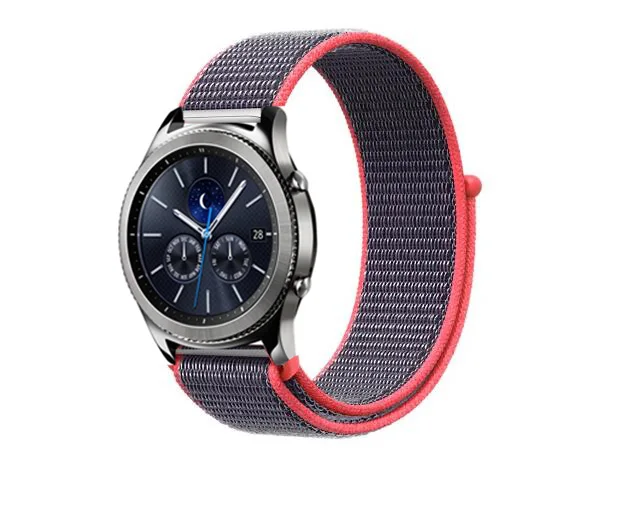Переключатель, нейлоновый ремешок для наручных часов Xiaomi huami amazfit bip huawei часы GT 20/22 мм, ремешок для samsung Шестерни S3/S2 galaxy Watch active2 42 мм 46 мм - Цвет ремешка: electric pink