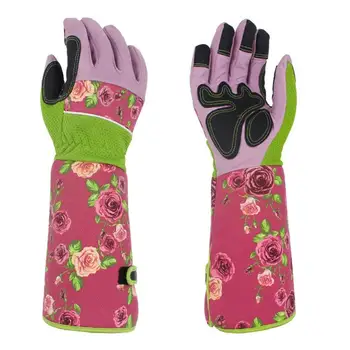 

Women's Professional Rose Hedge Cactus Pruning Anti-Stab Palm Double Thickened Oxford Cloth Gardening Elbow Minister Hand Gloves