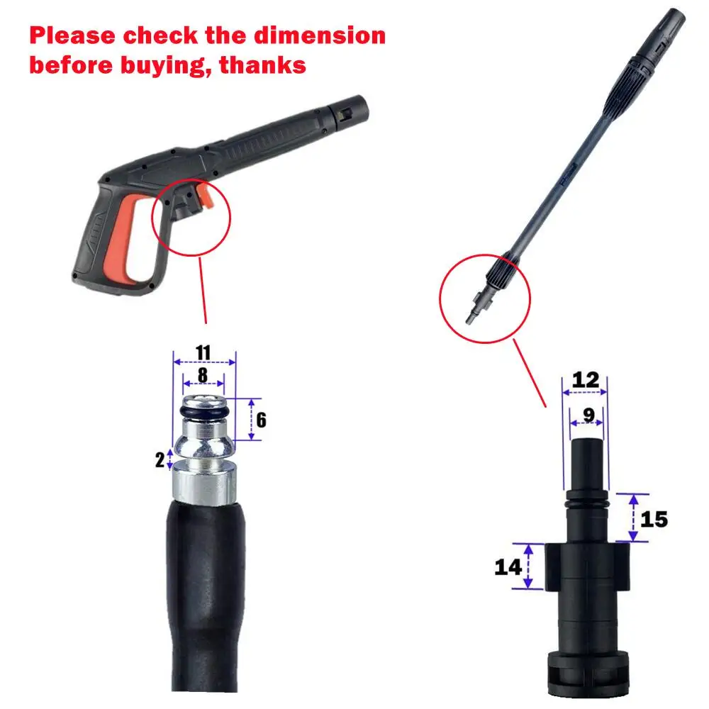 Pressure Washer Gun High Pressure Water Gun High Pressure Washer Accessories High Pressure Washer Gun Lance With Jet Turbo Sprayer Wand For Bosch AQT Aquatak AR Blue Black Decker Makita
