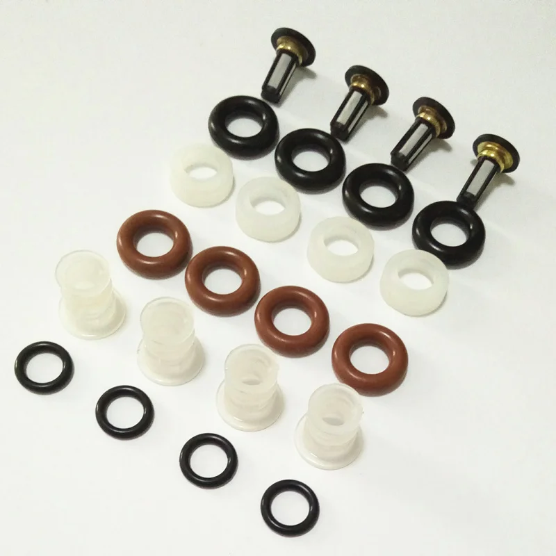 4set fuel injector repair kit for honda injection #16450 RCA-A01 16450PPAA01 15810-RAA-A01 replace filter orings washer caps