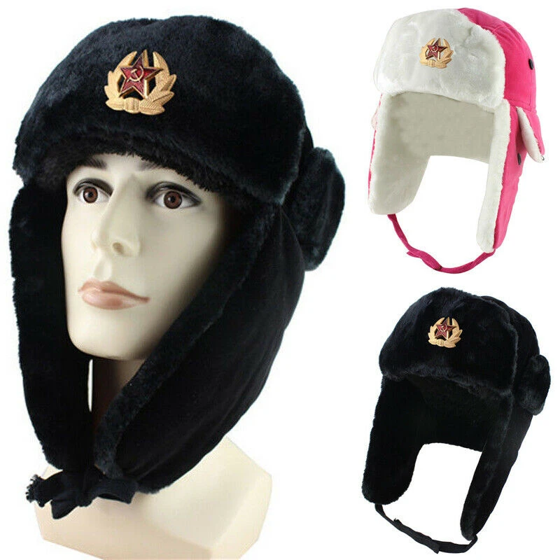 Autentico Sovietica colbacco, Russo cappello di pelliccia + Distintivo,  URSS esercito soldato inverno Cappellini|Pipe e accessori per tabacco| -  AliExpress