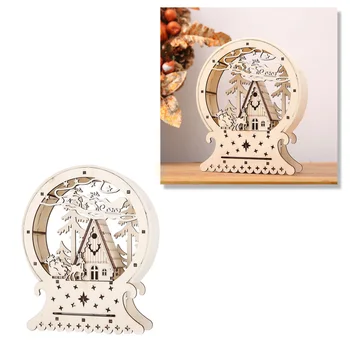 

Christmas LED Pendant Wooden Lighted Cabin House for Xmas New Year Decoration