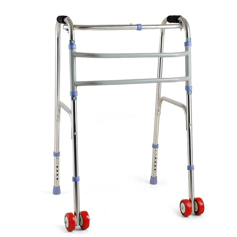 

Old Man Foldable Walking Aid Stainless Steel People with Disabilities Walking AIDS Four-foot Crutches Elderly People Pulley Walk