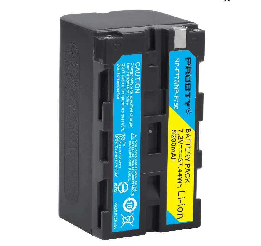 5200 мА/ч, NP-F770 NP-F750 NP F770 np f750 NPF770 750 Батарея+ светодиодный USB Зарядное устройство для sony NP-F550 NP-F770 NP-F750 F960 F970 - Цвет: 1 Pcs Battery