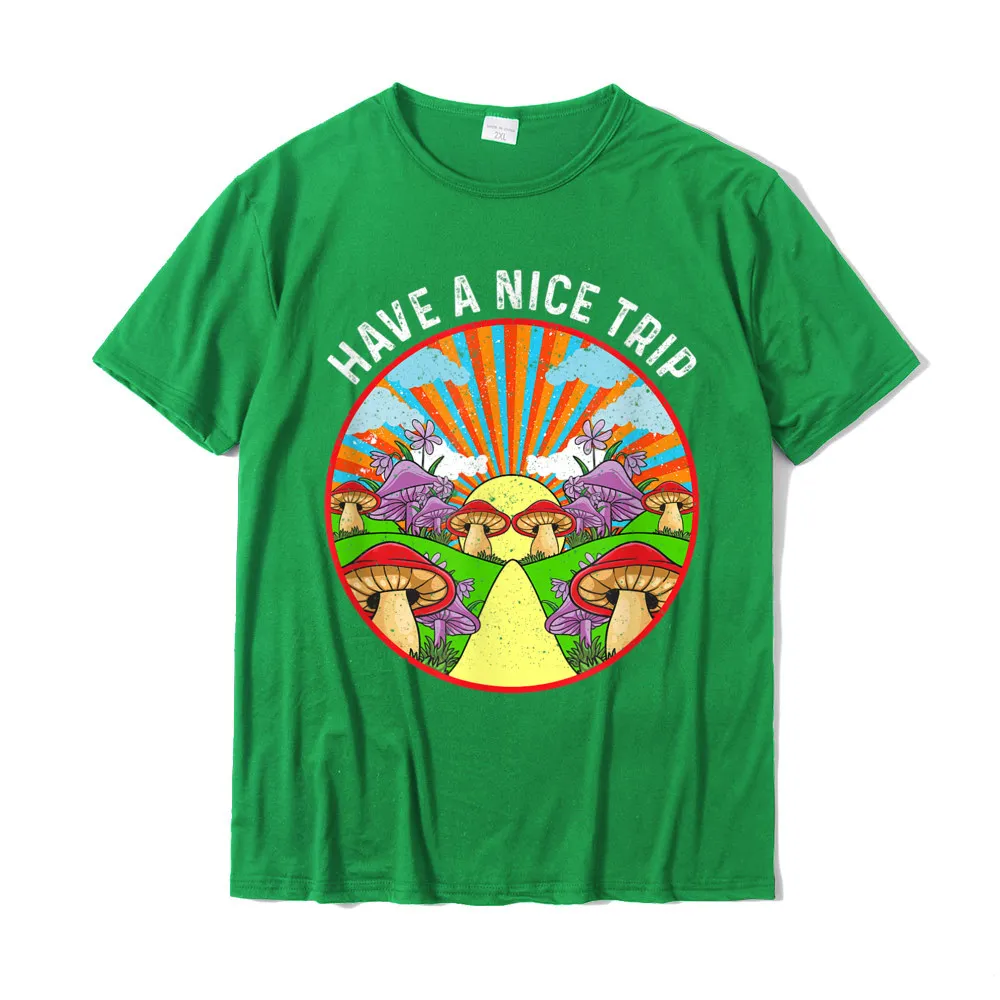 Printed Classic Men Tshirts Round Neck Short Sleeve Cotton Fabric T Shirt Summer Tops T Shirt Drop Shipping Funny Have A Nice Trip LSD Acid Hallucinate Magic Mushrooms T-Shirt__20059 green