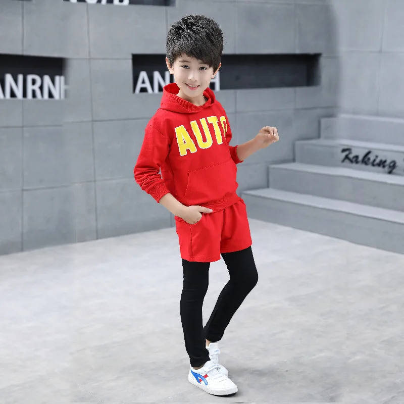 

Middle And Large BOY'S Spring And Autumn Set 2019 New Style CHILDREN'S Garment Handsome Hoodie Lettered Boy Hip Hop Sports Two-P