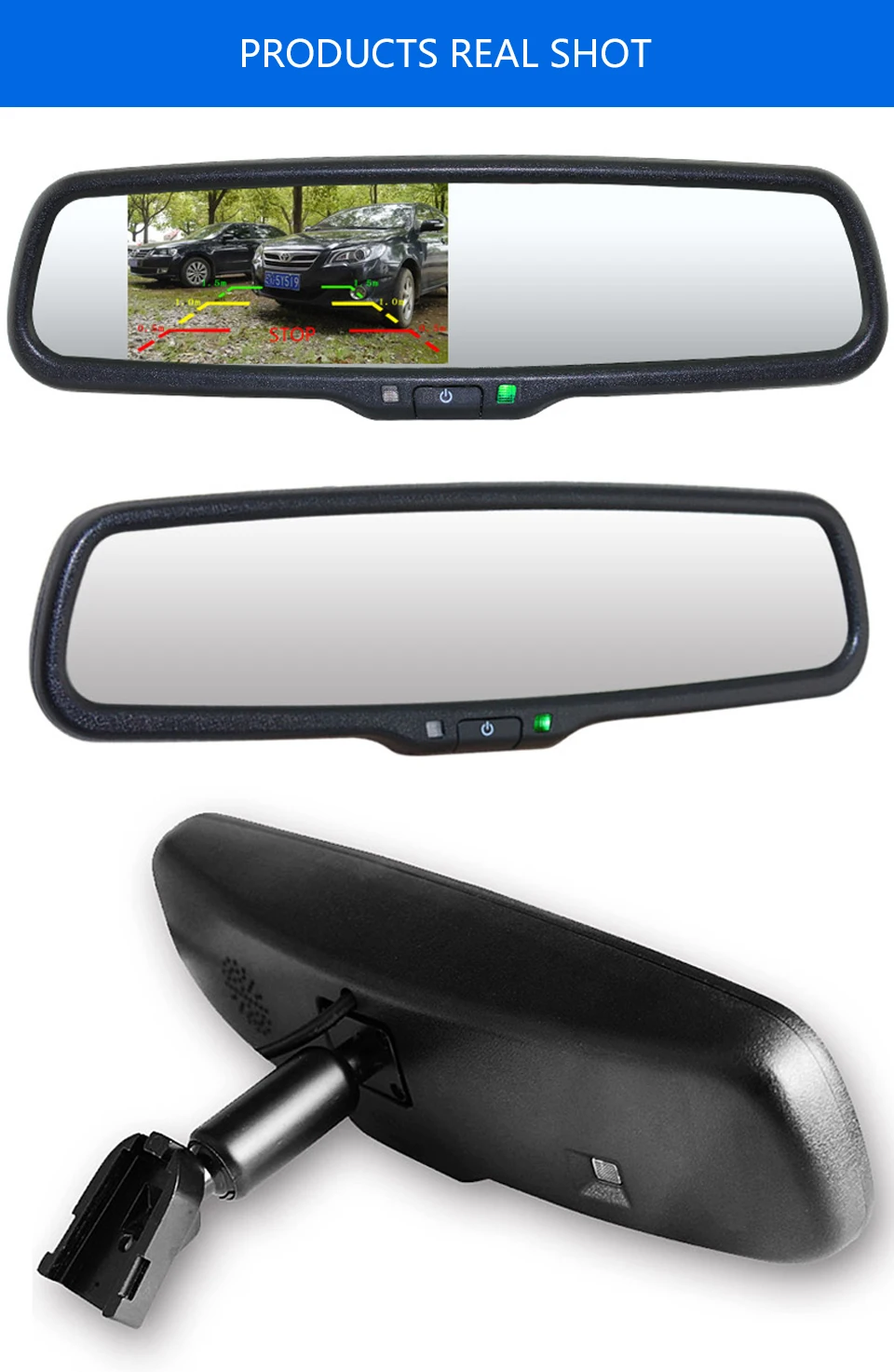 4," ЖК-монитор для замены зеркала заднего вида с камерой заднего вида, видимый парковочный сенсор, комплект+ кронштейн для Golf 4
