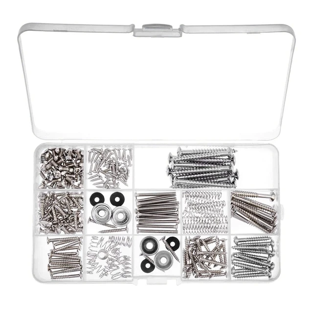 Electric Guitar Screw Kit (9 Types) with Springs for Electric Guitar BridgePickupPickguardTunerSwitchNeck PlateGuitar Stra
