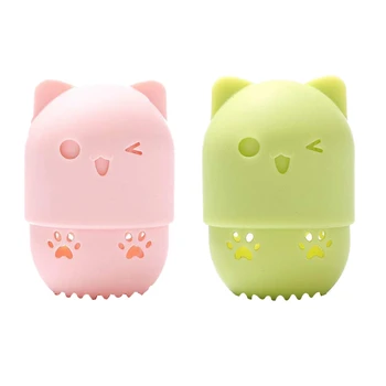 

Portable Makeup Sponge Container Beauty Makeup Egg Silicone Protective Cover Travel Powder Puff Carrying Case Dry an