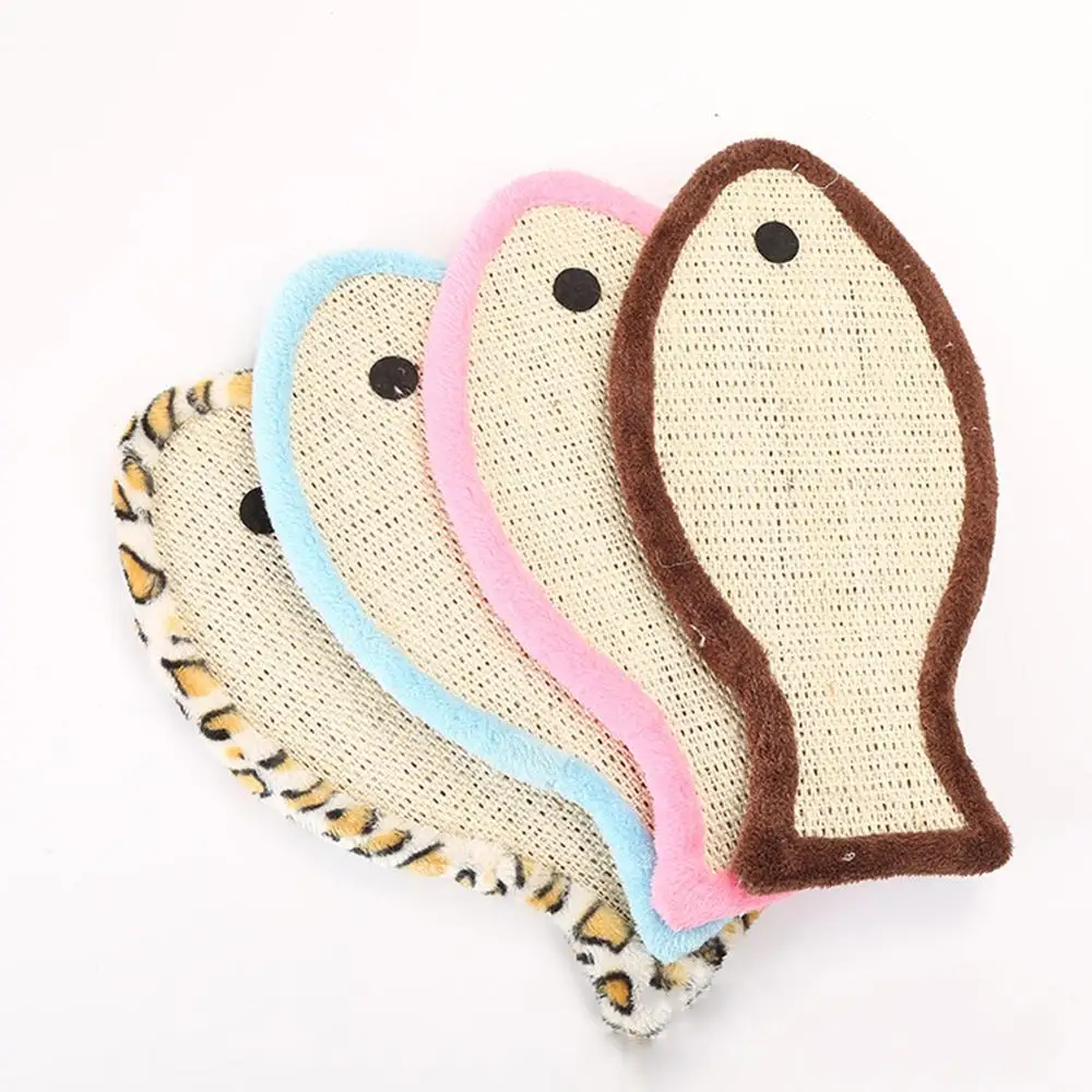 

Pet cat toy claws plush wrapped sisal flat fish-shaped cat scratch board