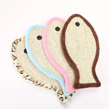 

Pet cat toy claws plush wrapped sisal flat fish-shaped cat scratch board