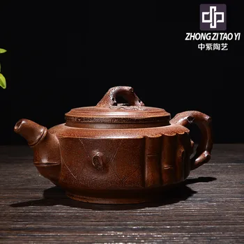 

In Purple Yixing The Qing Dynasty Raw Ore Old Dark-red Enameled Pottery Teapot Taiwan Backflow Imitate Old Kettle One Factory