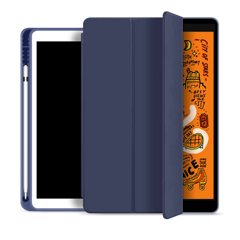 Для iPad 2018 Чехол-карандаш держатель Funda для iPad 6th поколения/Air 2/Air 1/Pro 9,7 Чехол Smart Cover силиконовый чехол 9,7 дюймов