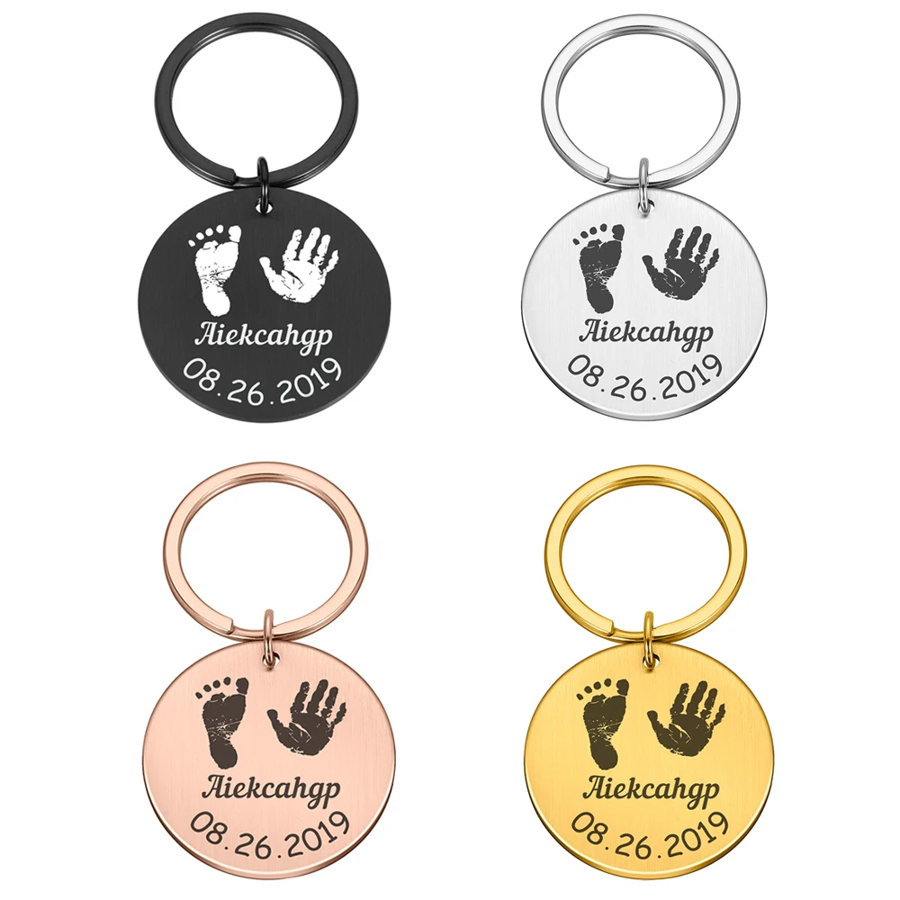 

Personalized Baby Key Chain Customed Name Date of Birth for Newborn Commemorate Baby Stats Keyring New Mom Gift Key Accessories