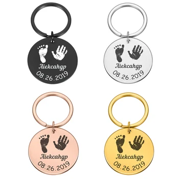 

Personalized Baby Key Chain Customed Name Date of Birth for Newborn Commemorate Baby Stats Keyring New Mom Gift Key Accessories