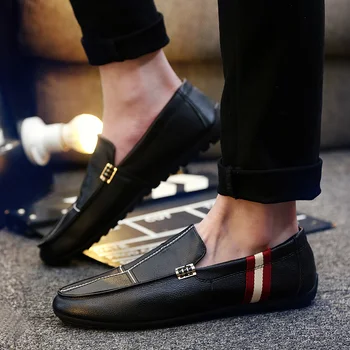 

Zapatos De Hombre Vintage Leather Soft Slip on Loafers for Sneakers Men Cheap Fashion Lazy Loafers Moccasins Boat Flats Shoes