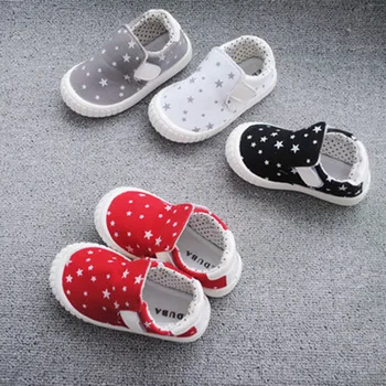 

2020 Spring Autumn Explosion Children's Canvas Shoes Unisex Non-slip Soft sole Stars Printed Casual Shoes With Hook&Loop
