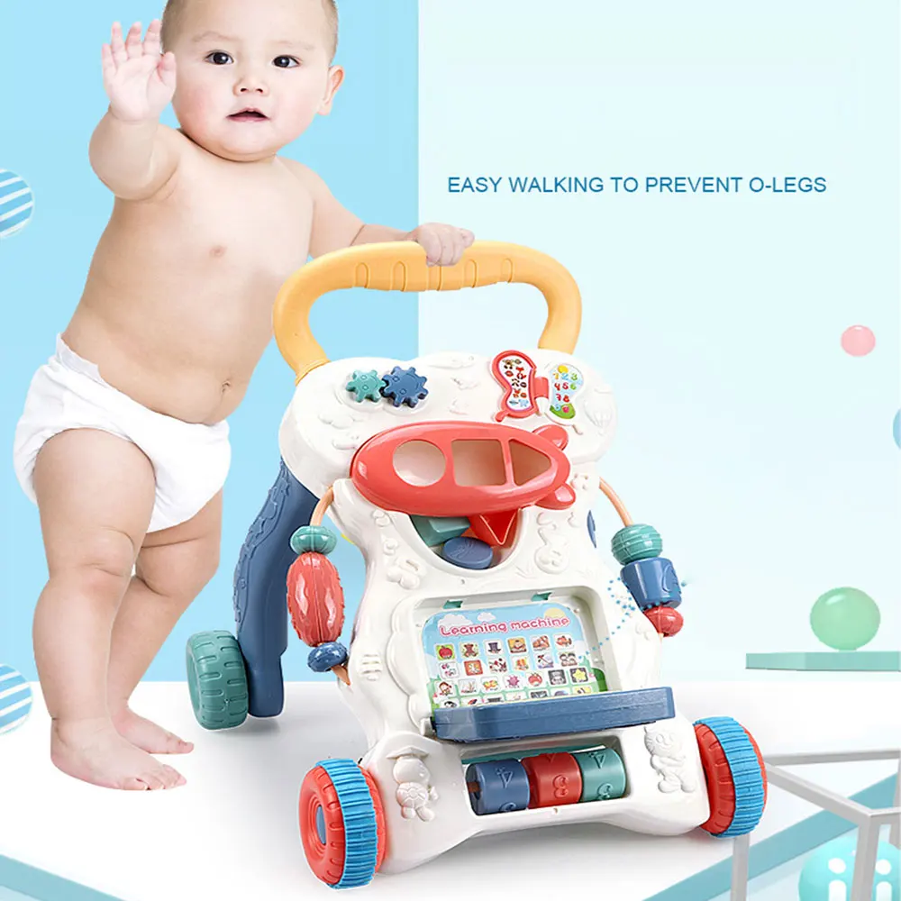 

New Baby Walker Toys Multifuctional Toddler Trolley Sit-to-Stand ABS Musical Walker with Adjustable Screw Baby Activity Supplies