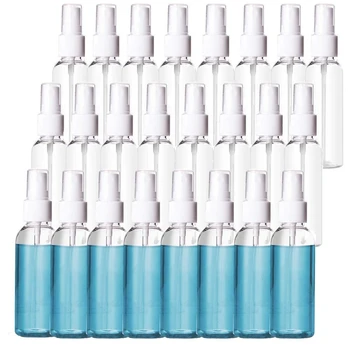 

24 Pack 2Oz Plastic Clear Spray Bottles Refillable Bottles 60Ml Refillable Fine Mist Sprayer for Essential Oils Travel
