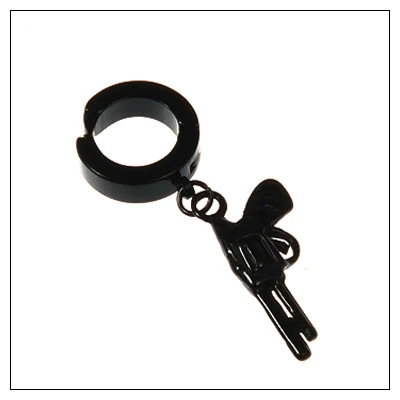 K5 black Корейская унисекс черная титановая сталь Панк Крест Кафф Ушная клипса серьги для мужчин/wo мужчин ухо гвоздь серьги без пирсинга - Окраска металла: K5 black