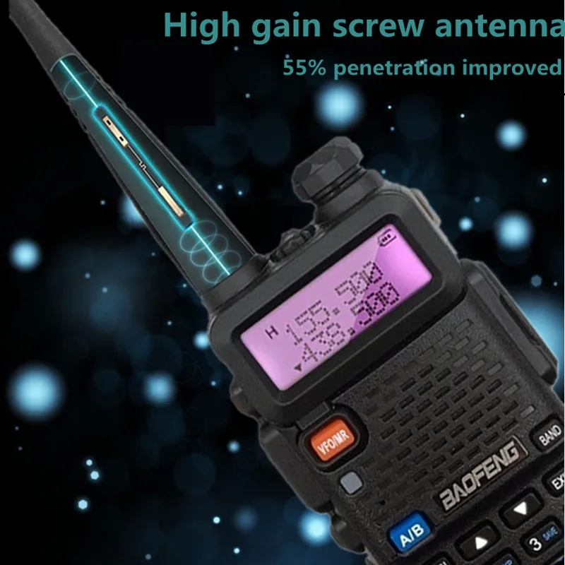 BAOFENG UV-5R портативная рация портативный приемопередатчик UHF VHF двухдиапазонный мобильный радиоприемник любительский Woki Toki радиочастотный передатчик рыболовное радио
